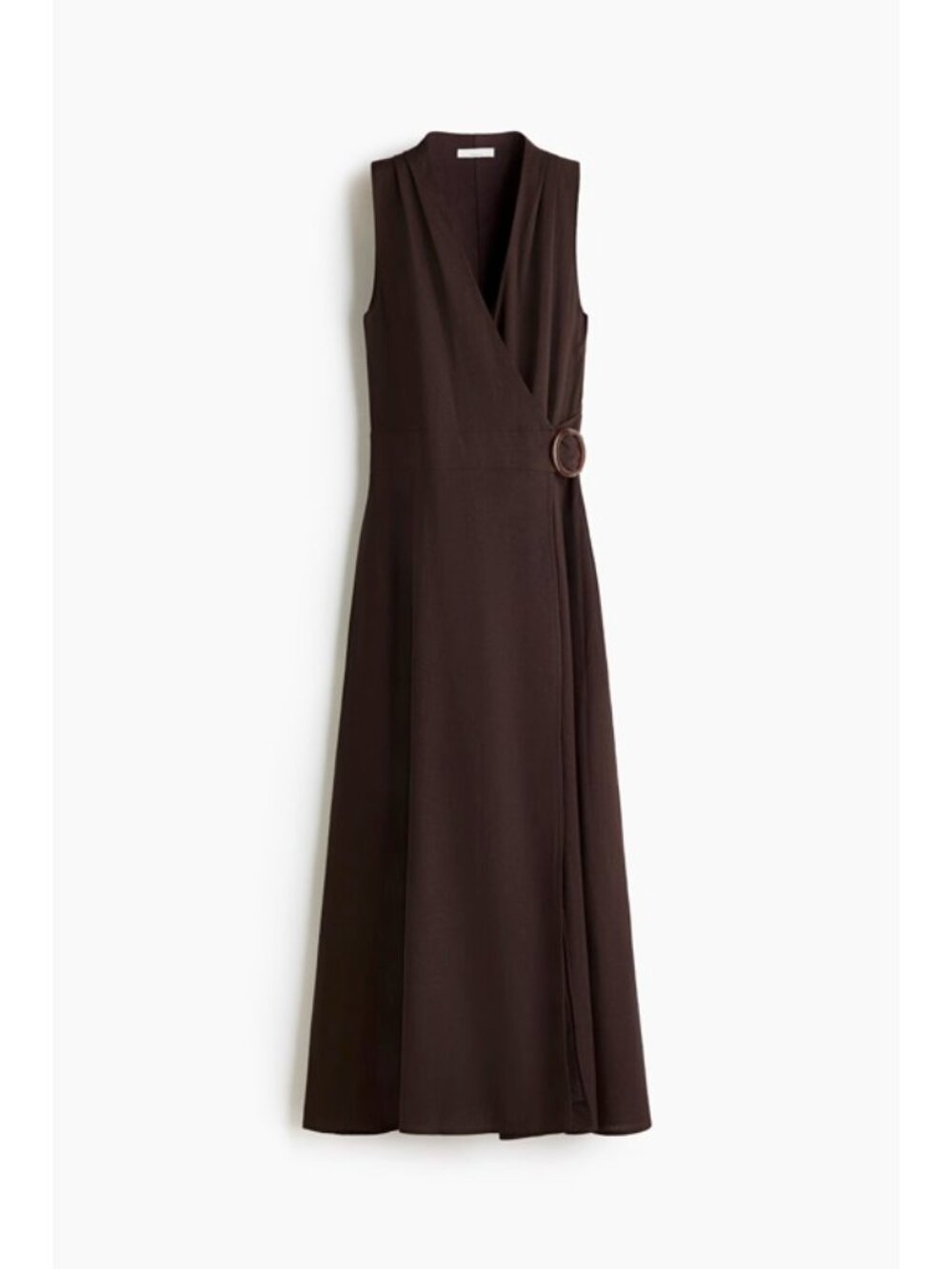 H&M Brown Linen Wrap Dress